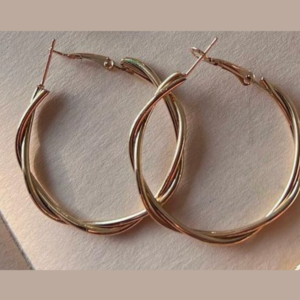 Golden Bold Pearl Hoop Earring