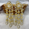 Golden Finish Statement Long Kundan Dangler