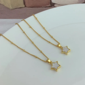 Delicate MOP Star Pendant Chain