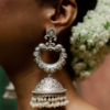 Oxidised Silver Long Jhumka