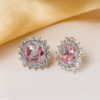 Pink Crystal American Diamond Stud Earring