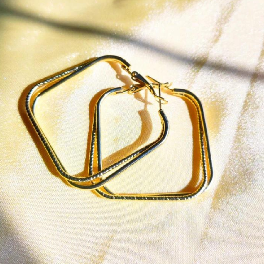 Gold Plated Double Layered Hoop Earring