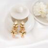 Peach Kundan Earring