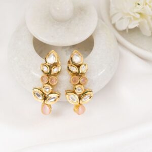 Peach Kundan Earring