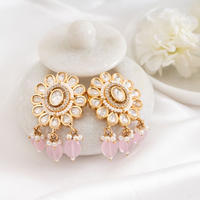 Pastel Kundan Earring