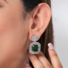 Eternal Emerald Drop CZ American Diamond Earrings