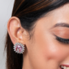 Pink Crystal American Diamond Stud Earring