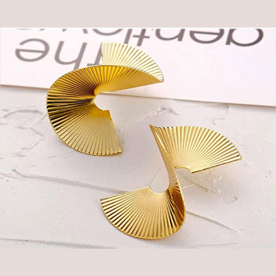 Gold Geometric Exaggerated Statement Earrings