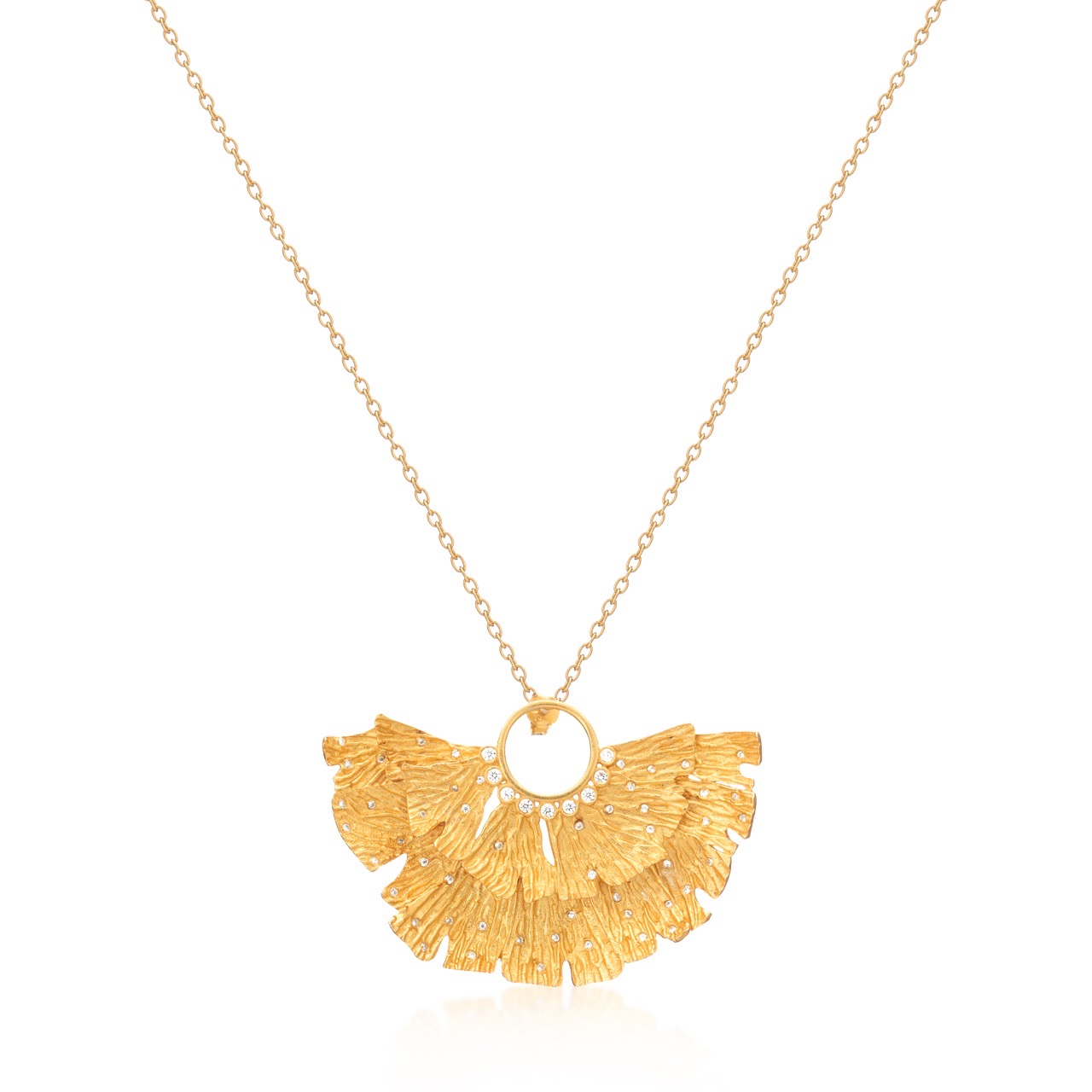 Ginkgo Wide Pendant Necklace