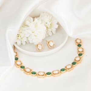 Glint Green Polki Necklace