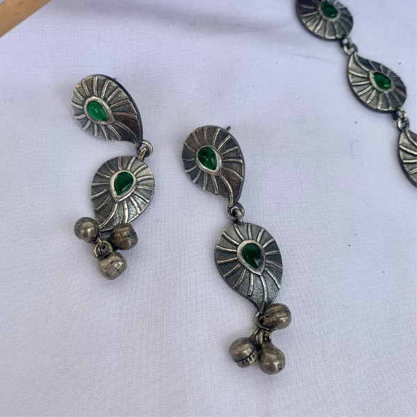 Oxidised Long Necklace Set