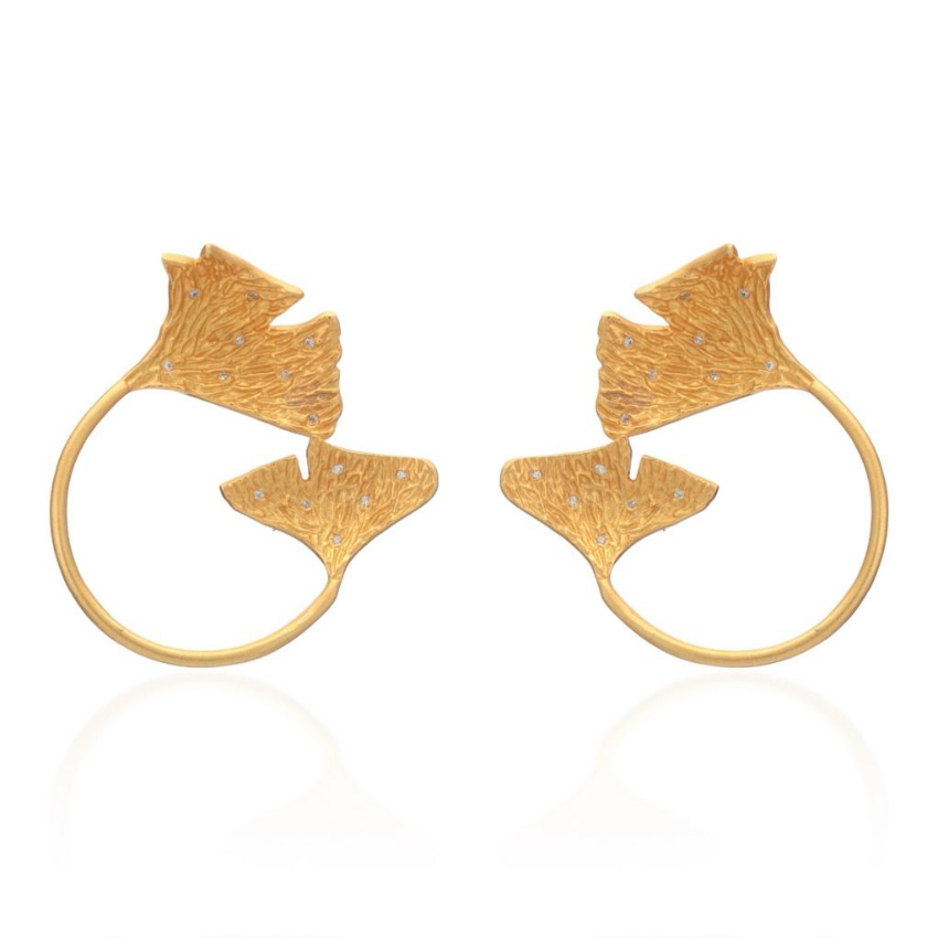 Ginkgo Double Leaf Earring