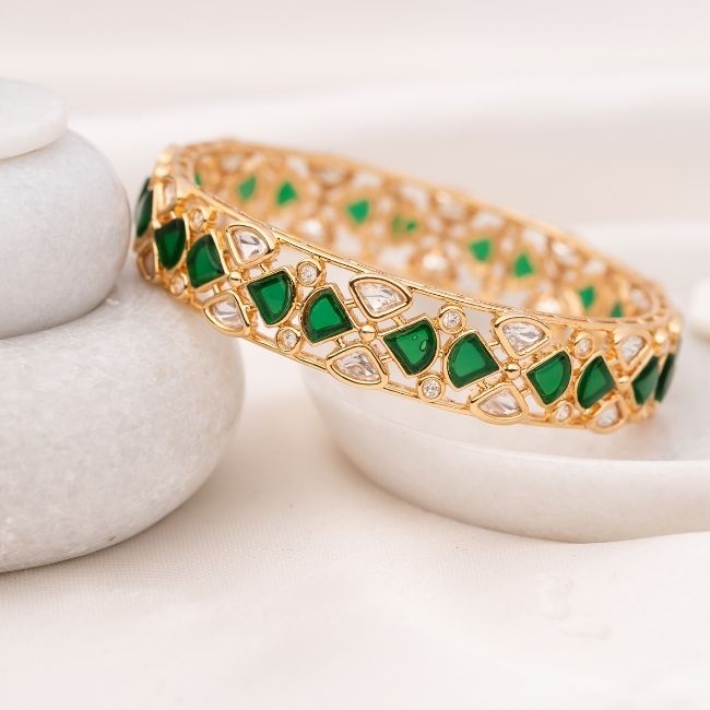 Aseem Green Bangle- Pair of 2