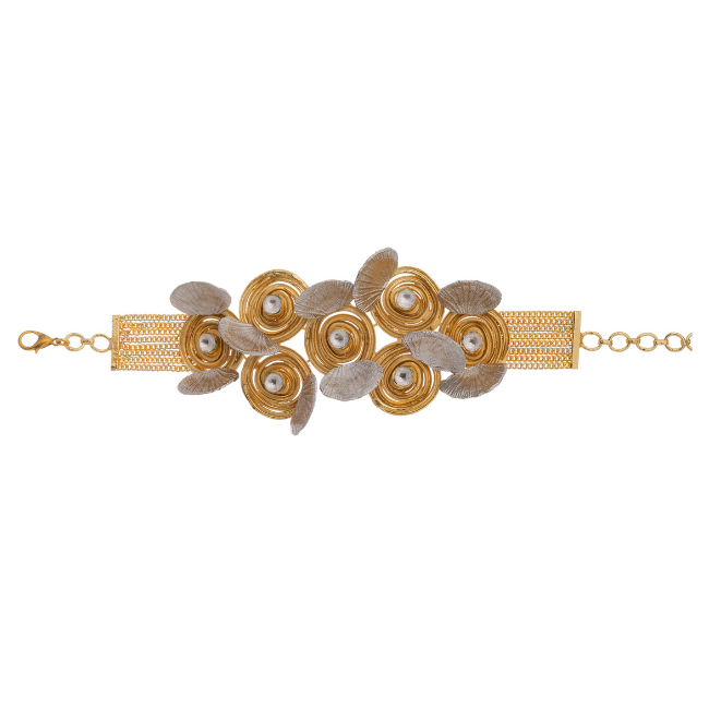 Dual Tone Handmade Contemporary Bracelet