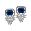 Square Marquis American Diamond Earring- Blue