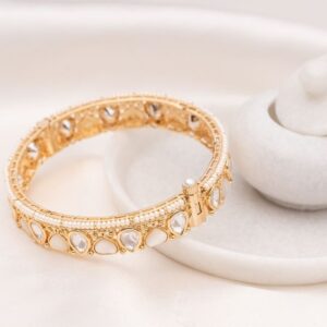 Yuva MOP & Kundan Bangle- Pair of 2