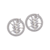 Silver-Plated & White AD Stone-Studded Earring