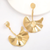 Gold Leaf Shape Drop Earrings