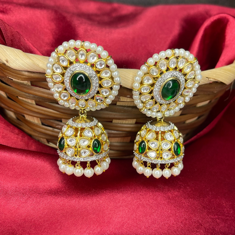 Pearl Kundan Jhumka