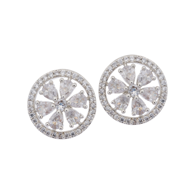 Classic American Diamond Circle Stud Earring