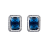 Blue Rectangle American Diamond Stud Earring