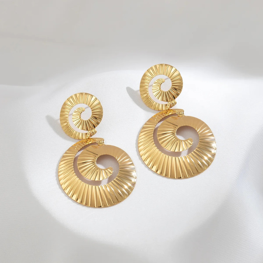 Textured Spiral Dangling Earring