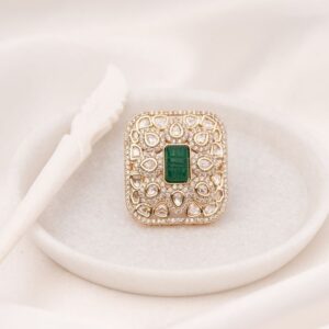 Ritvi Green Polki Ring