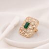 Ritvi Green Polki Ring