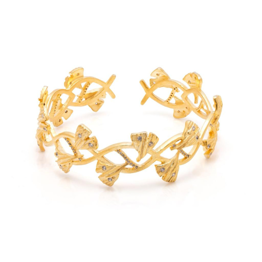 Ginkgo Leaf Twisted Bracelet