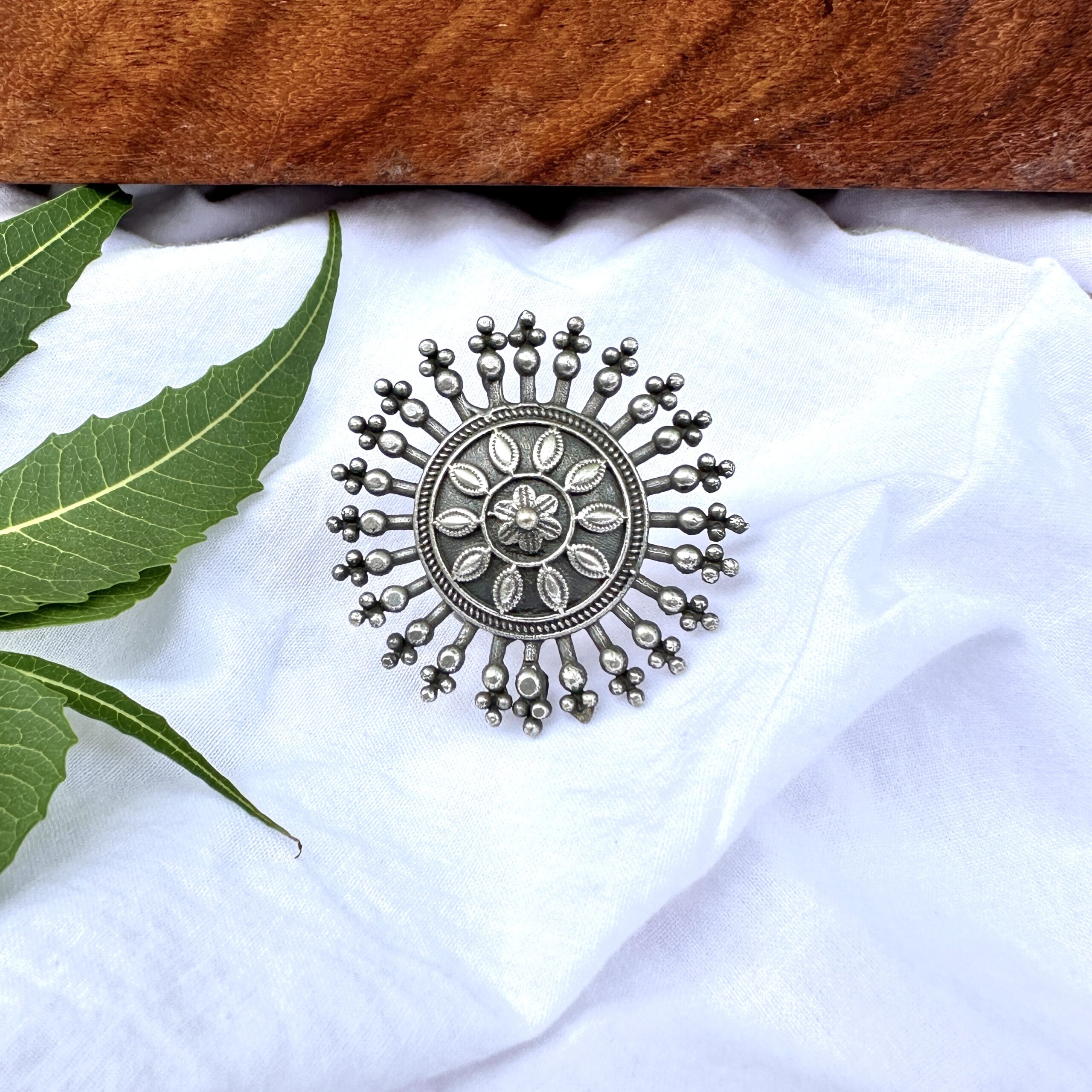 Oxidised Flower Spiked Banjara Ring