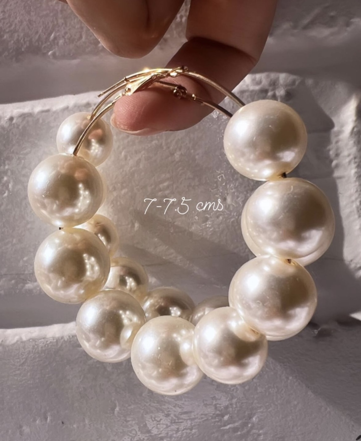 Statement Big Faux Pearl Hoop Earrings