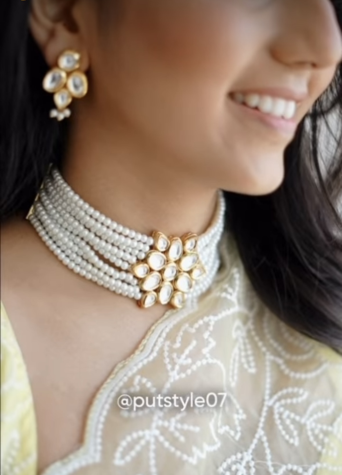 Pearl Kundan Necklace Set