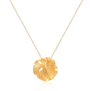 Ginkgo Leaf Charm Pendant Necklace