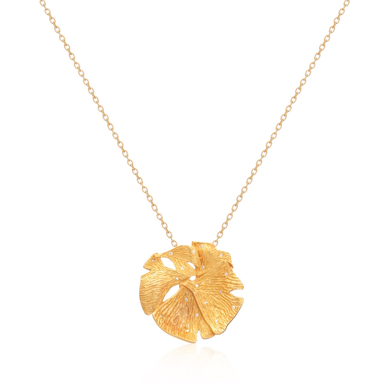 Ginkgo Leaf Charm Pendant Necklace