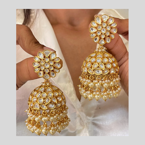 Classic Jhumka Earring In Jadau kundan