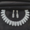 White Finish American Diamond Studded Necklace Set