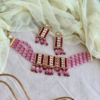 Blush Pink Beaded Kundan Choker Set