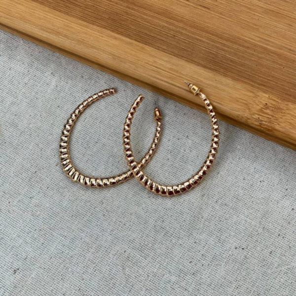 Chunky Gold Semi-Circle Hoop Earring -Fashion Accessories