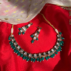 Green Beads Kundan Choker Necklace Set