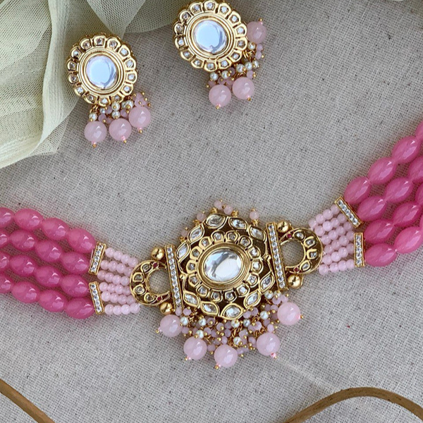 Baby Pink Kundan Choker Set