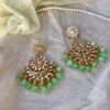 Kundan Chandbali Earring-Mint Green