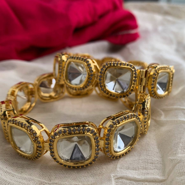 Uncut Kundan Kada-Gold Polish