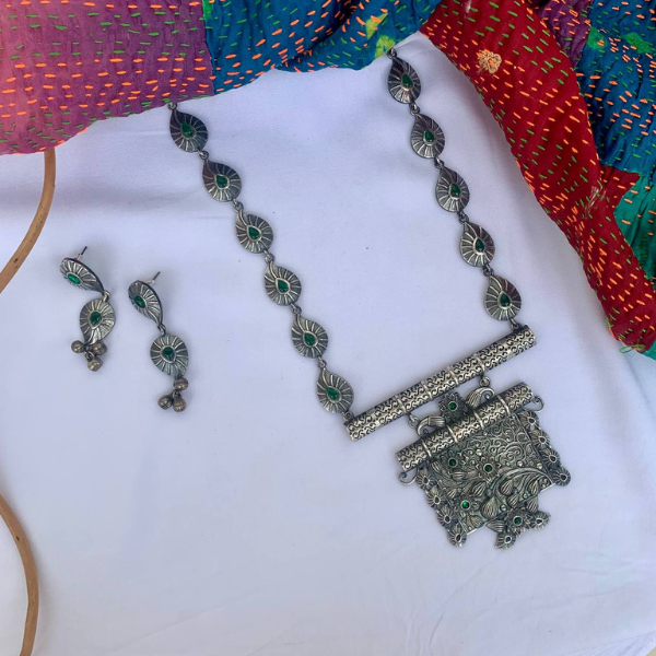Oxidised Long Necklace Set