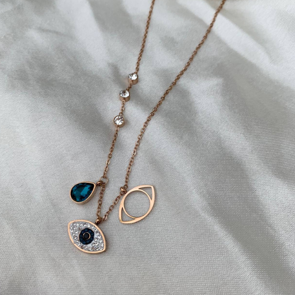 Rose Gold Evil Eye Necklace