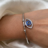 Evil Eye Bracelet- silver polish