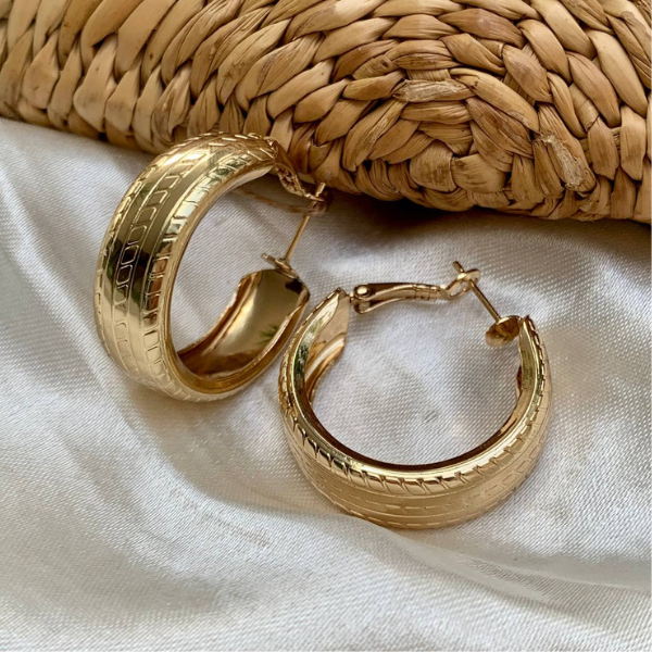 Thick Gold Hoop Earrings