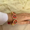 Gold Plated Ruby Paachi Kundan Pochi