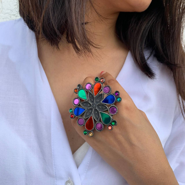 Multi Colour Afghani Ring