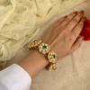 Gold Plated Green Paachi Kundan Pochi