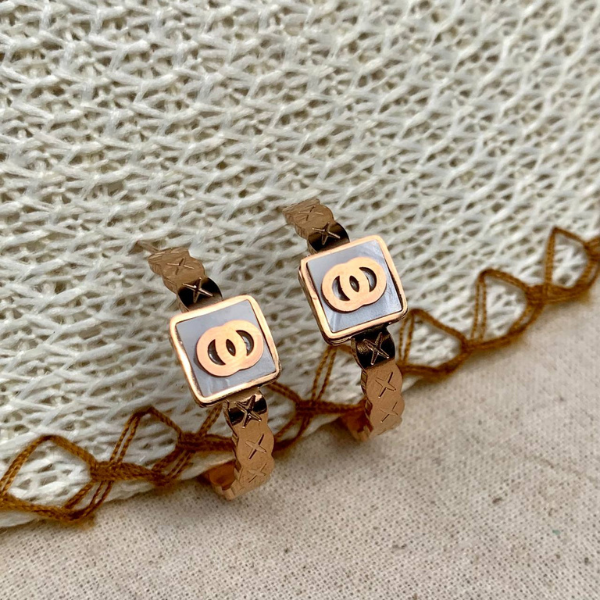 Designer Rose Gold Hoop Earring